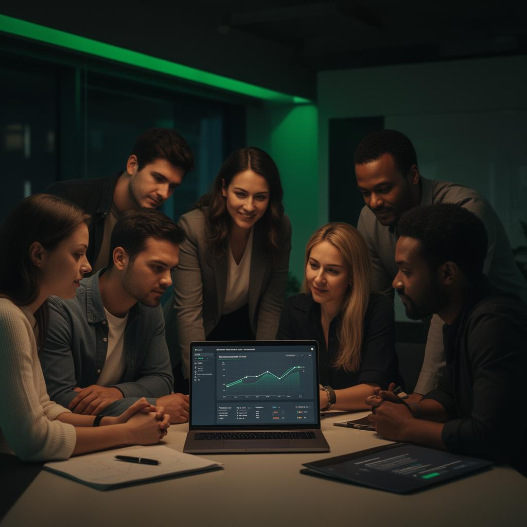 Equipo de agencia trabajando