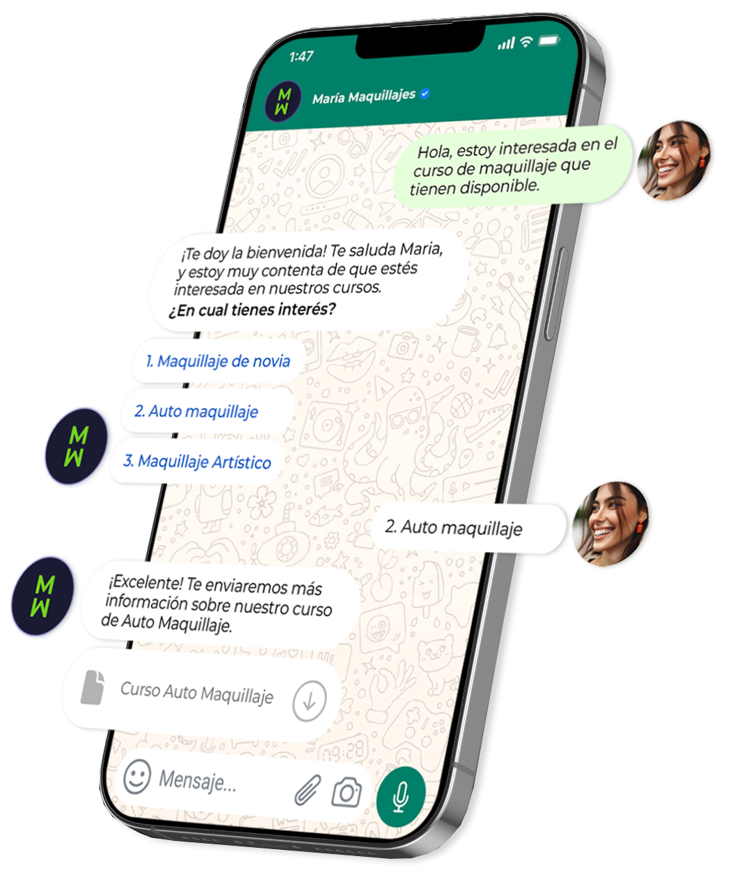 Funnelchat WhatsApp mockup
